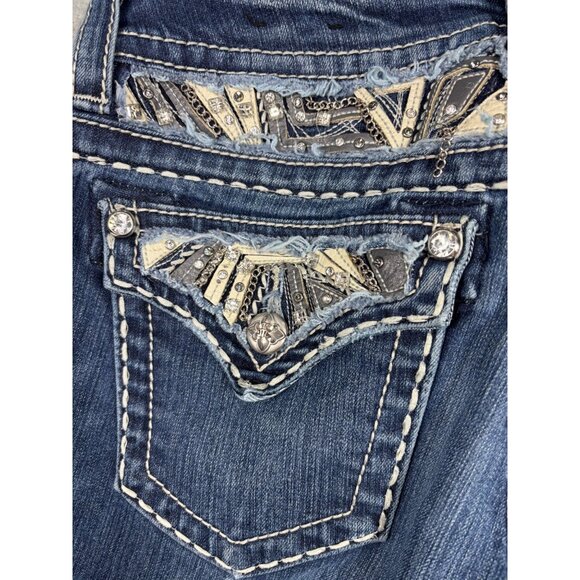 Miss Me Womens Jeans Size‎ 27 Signature Rise Slim Boot Bling - Picture 9 of 10